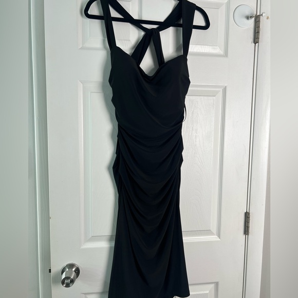 Laundry by Shelli Segal Women's Twist Body-Con Black Cocktail Dress Size 8 - Picture 1 of 5